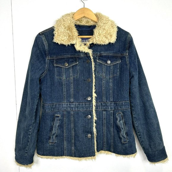 B.U.M. Equipment Jackets & Blazers - Vintage Y2K Bum Equipment Denim Jean Jacket Faux Sherpa Lined Size Medium